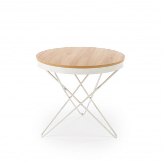 Stolik okrągły Leila 60cm naturalny / biały Halmar