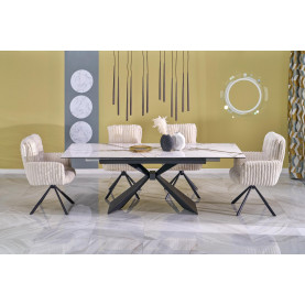 Stół rozkładany ceramiczny Luciano 180-230x90cm biały marmur / czarny Halmar 2