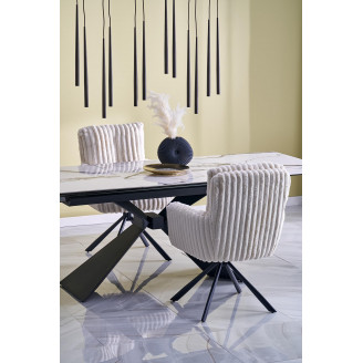 Stół rozkładany ceramiczny Luciano 180-230x90cm biały marmur / czarny Halmar