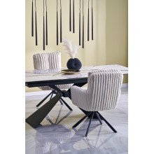 Stół rozkładany ceramiczny Luciano 180-230x90cm biały marmur / czarny Halmar