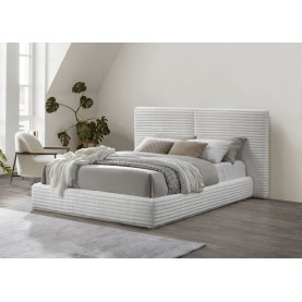 Łóżko tapicerowane z zagłówkiem Madera 160x200cm kremowe Halmar