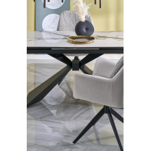 Stół rozkładany ceramiczny Luciano 180-230x90cm biały marmur / czarny Halmar