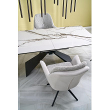 Stół rozkładany ceramiczny Luciano 180-230x90cm biały marmur / czarny Halmar
