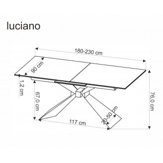 Stół rozkładany ceramiczny Luciano 180-230x90cm biały marmur / czarny Halmar