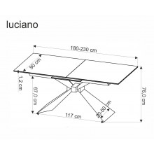Stół rozkładany ceramiczny Luciano 180-230x90cm biały marmur / czarny Halmar