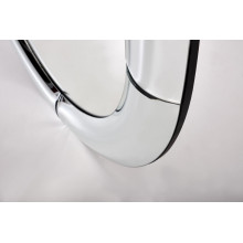 Lustro okrągłe glamour Moon 80cm srebrna rama Halmar
