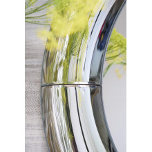 Lustro okrągłe glamour Moon 80cm srebrna rama Halmar