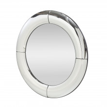 Lustro okrągłe glamour Moon 80cm srebrna rama Halmar