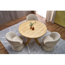 Stół okrągły 4-osobowy Morus 120cm odcienie drewna naturalnego Halmar