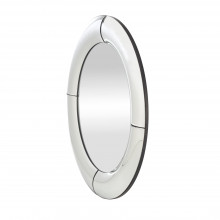 Lustro okrągłe glamour Moon 80cm srebrna rama Halmar