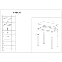 Stół szklany prostokątny Galant 110x70 krem Signal do salonu, kuchni i jadalni.