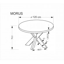 Stół okrągły 4-osobowy Morus 120cm odcienie drewna naturalnego Halmar