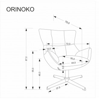 Fotel pikowany obrotowy Orinoko beżowy Halmar