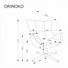 Fotel pikowany obrotowy Orinoko popiel Halmar