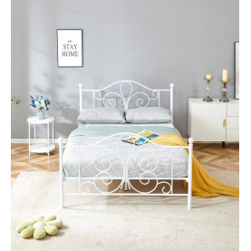 Łózko metalowe Panama 140x200cm białe Halmar 2