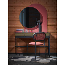 Lustro ścienne okrągłe Patina 70cm czarna rama Halmar