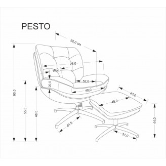 Fotel z podnóżkiem i funkcją kołyski Pesto beżowy Halmar