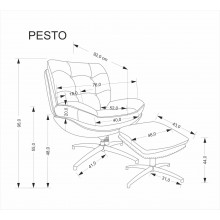 Fotel z podnóżkiem i funkcją kołyski Pesto beżowy Halmar
