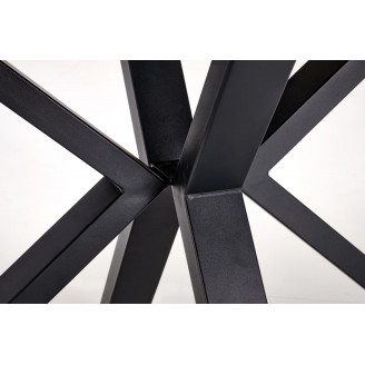 Stół rozkładany nowoczesny Platan 140-180x85cm biały marmur / czarny Halmar