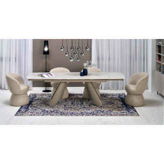 Stół nowoczesny rozkładany Salix 180-260x90cm trawertyn / kaszmir Halmar