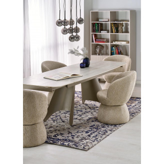 Stół nowoczesny rozkładany Salix 180-260x90cm trawertyn / kaszmir Halmar