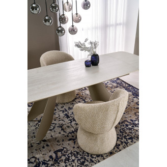 Stół nowoczesny rozkładany Salix 180-260x90cm trawertyn / kaszmir Halmar