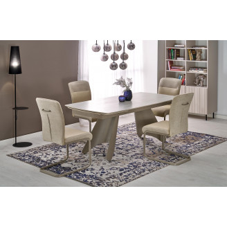Stół nowoczesny rozkładany Salix 180-260x90cm trawertyn / kaszmir Halmar