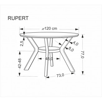 Stół okrągły fornirowany Rupert 120cm orzechowy Halmar