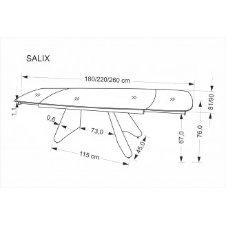 Stół nowoczesny rozkładany Salix 180-260x90cm trawertyn / kaszmir Halmar
