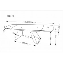 Stół nowoczesny rozkładany Salix 180-260x90cm trawertyn / kaszmir Halmar