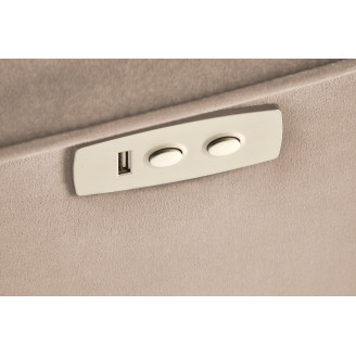 Fotel rozkładany z masażem i usb Semir II Velvet beżowy Halmar