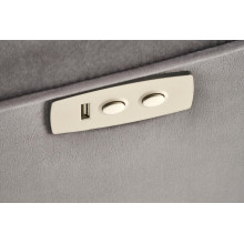 Fotel rozkładany z masażem i usb Semir II Velvet popielaty Halmar