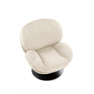 Fotel tapicerowany obrotowy Shell kremowy Halmar