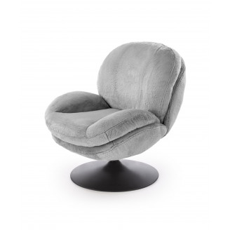 Fotel tapicerowany obrotowy Shell popielaty Halmar