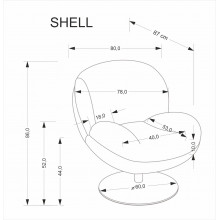Fotel tapicerowany obrotowy Shell kremowy Halmar