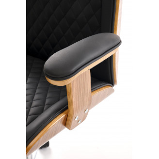 Fotel gabinetowy z ekoskóry Timber orzech / czarny Halmar