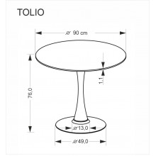 Stół na jednej nodze Tolio 90cm trawertyn / kaszmir Halmar