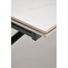 Stół rozkładany nowoczesny Vitorino 160x90cm biały marmur / czarny Halmar