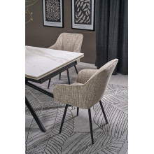 Stół rozkładany nowoczesny Vitorino 160x90cm biały marmur / czarny Halmar