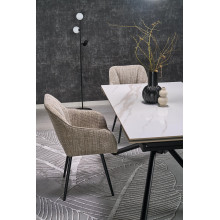 Stół rozkładany nowoczesny Vitorino 160x90cm biały marmur / czarny Halmar