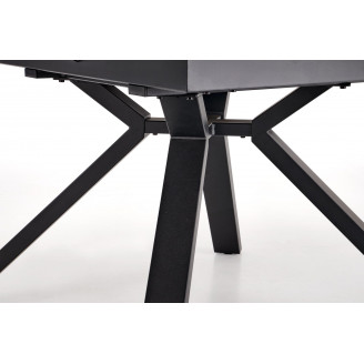 Stół okrągły rozkładany Vertigo 130-180cm biały marmur / czarny Halmar