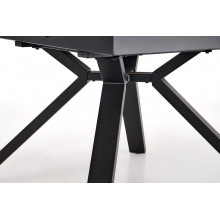 Stół okrągły rozkładany Vertigo 130-180cm biały marmur / czarny Halmar