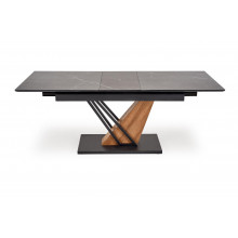 Stół rozkładany nowoczesny Volant 140-180x90cm czarny marmur / dąb złoty / czarny Halmar