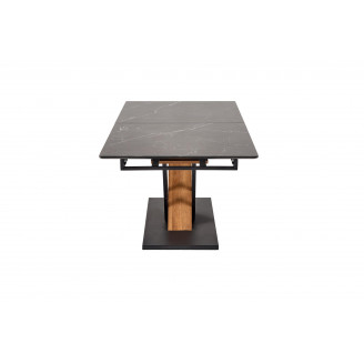 Stół rozkładany nowoczesny Volant 160-200x90cm czarny marmur / dąb złoty / czarny Halmar