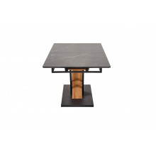 Stół rozkładany nowoczesny Volant 140-180x90cm czarny marmur / dąb złoty / czarny Halmar