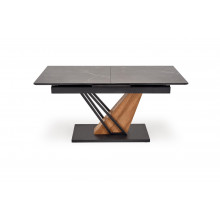 Stół rozkładany nowoczesny Volant 160-200x90cm czarny marmur / dąb złoty / czarny Halmar