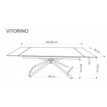 Stół rozkładany nowoczesny Vitorino 160x90cm biały marmur / czarny Halmar