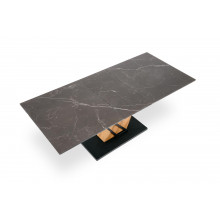 Stół rozkładany nowoczesny Volant 160-200x90cm czarny marmur / dąb złoty / czarny Halmar