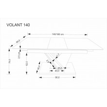 Stół rozkładany nowoczesny Volant 140-180x90cm czarny marmur / dąb złoty / czarny Halmar