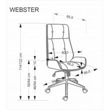 Fotel gabinetowy z ekoskóry Webster orzech / czarny Halmar